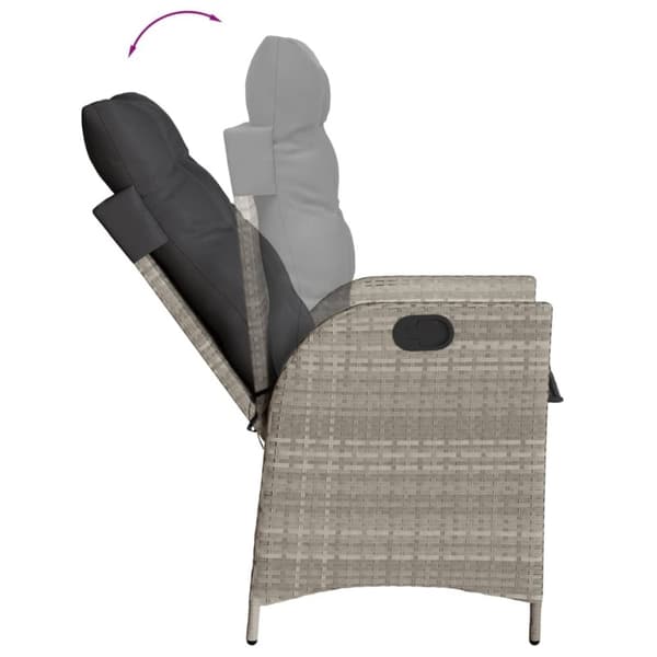 vidaXL spisebordssæt til haven 7 dele med hynder polyrattan lysegrå