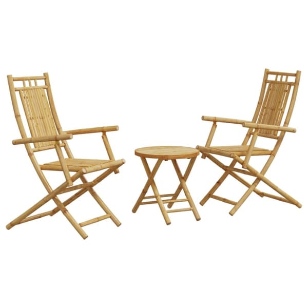 vidaXL Caféset 3 delar bambu