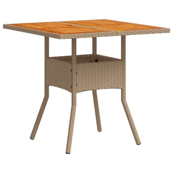 vidaXL Matgrupp för trädgården 3 delar med dynor beige konstrotting