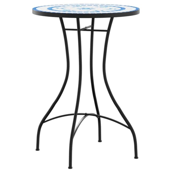 vidaXL Bistrobord med mosaikk blå og hvit jern og keramikk