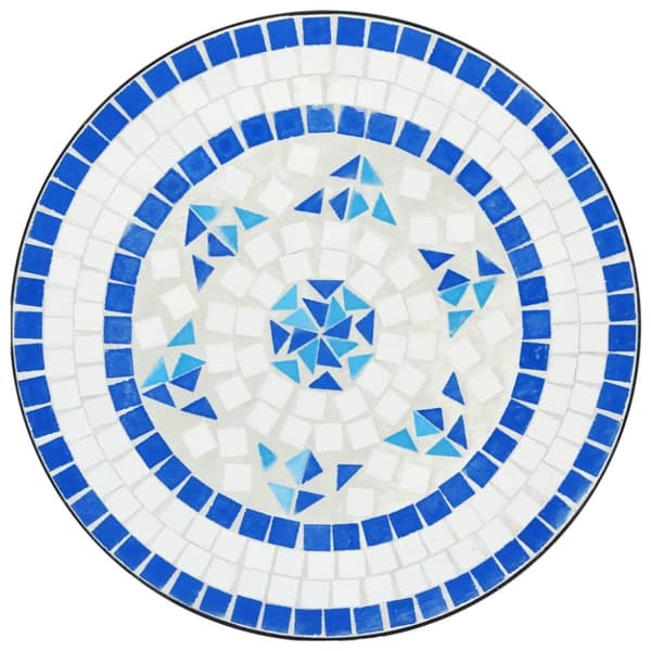vidaXL Bistrobord med mosaikk blå og hvit jern og keramikk