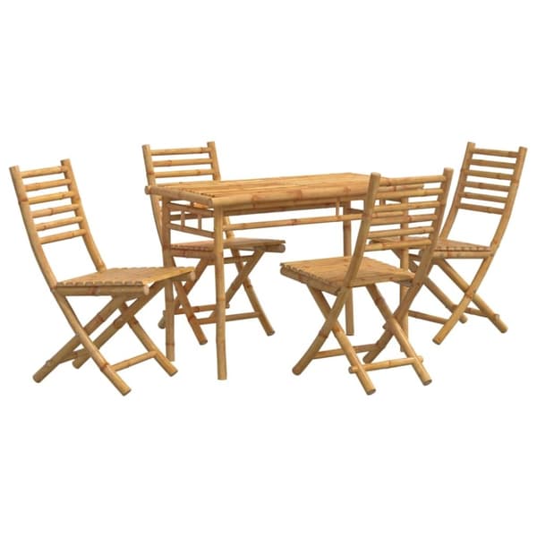 vidaXL Hagespisegruppe 5 seler bambus