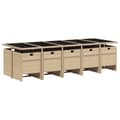 Miniatyrbillede 2 af 11: vidaXL spisebordssæt til haven 11 dele med hynder polyrattan beige