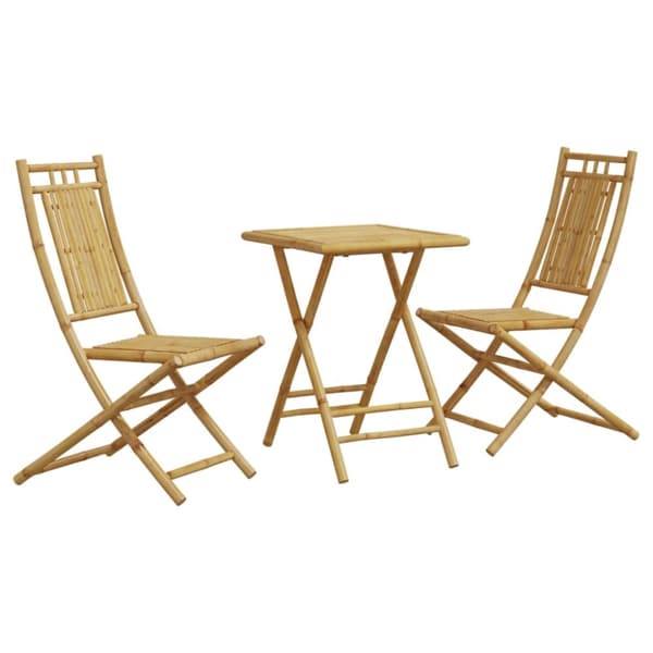 vidaXL Bistrosett 3 deler bambus