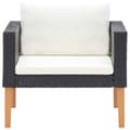Miniatyrbillede 5 af 11: vidaXL loungesæt til haven 5 dele med hynder polyrattan sort -  Havemøbelsæt
