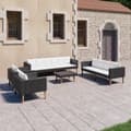 Miniatyrbillede 1 af 11: vidaXL loungesæt til haven 5 dele med hynder polyrattan sort -  Havemøbelsæt
