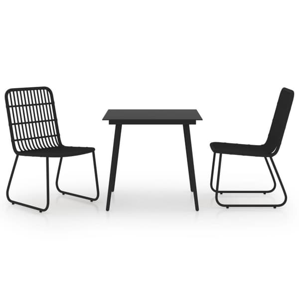 vidaXL Matgrupp för trädgården 3 delar konstrotting och glas -  Utemöbelgrupper