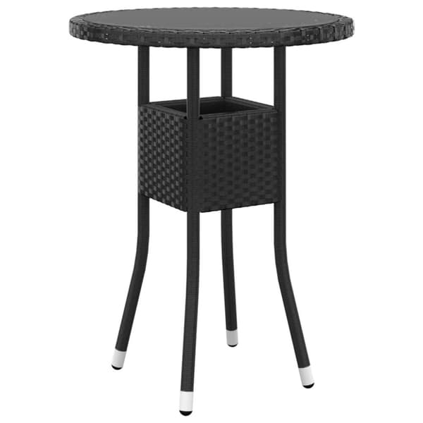 vidaXL 3-osainen Bistrosarja polyrottinki musta -  Ulkokalustesarjat