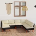 Miniatyrbillede 1 af 10: vidaXL loungesæt til haven 7 dele med hynder polyrattan sort -  Havemøbelsæt