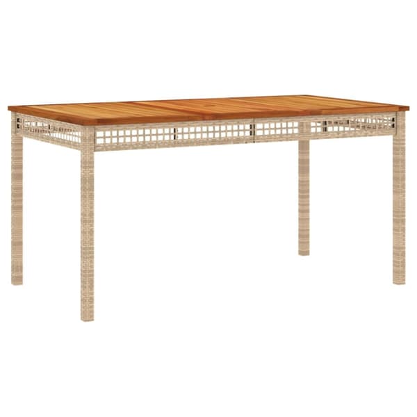 vidaXL Matgrupp för trädgården med dynor 5 delar beige konstrotting - Utemöbelgrupper