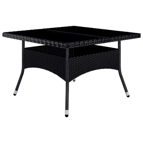 vidaXL Matgrupp för trädgården 9 delar konstrotting härdat glas svart -  Utemöbelgrupper