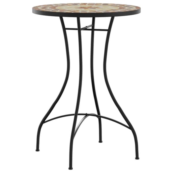 vidaXL Bistrobord med mosaikk terrakotta og hvit jern og keramikk