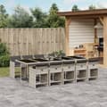 Miniatyrbillede 2 af 11: vidaXL loungesæt til haven 11 dele med hynder polyrattan lysegrå