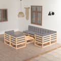 Miniatyrbillede 2 af 11: The Living Store loungesæt til haven 8 dele med hynder massivt fyrretræ -  Havemøbelsæt