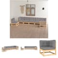 Miniatyrbillede 1 af 11: The Living Store loungesæt til haven 7 dele med hynder massivt fyrretræ -  Havemøbelsæt