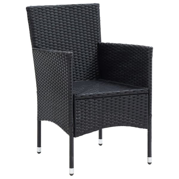 The Living Store spisebordssæt til haven 7 dele med hynder polyrattan sort - Havemøbelsæt