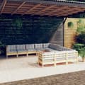 Pikkukuva 2 / 8: The Living Store 11-osainen Puutarhasohvasarja harmaat tyynyt mänty -  Ulkokalustesarjat