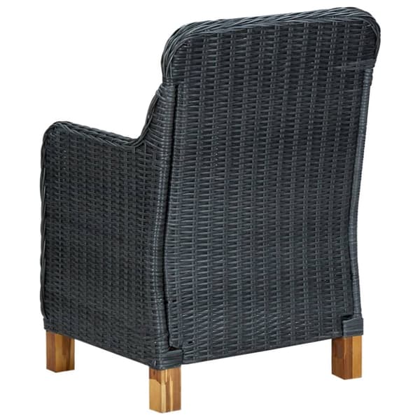The Living Store udendørs spisebordssæt 7 dele med hynder polyrattan mørkegrå - Havemøbelsæt