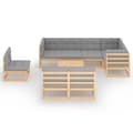 Miniatyrbillede 4 af 11: The Living Store loungesæt til haven 9 dele med hynder massivt fyrretræ -  Havemøbelsæt