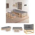 Miniatyrbillede 1 af 11: The Living Store loungesæt til haven 8 dele med hynder massivt fyrretræ -  Havemøbelsæt