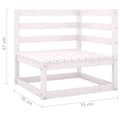 Pikkukuva 7 / 7: The Living Store Puutarhan kulmasohvat 2 kpl valkoinen täysi mänty -  Ulkokalustesarjat