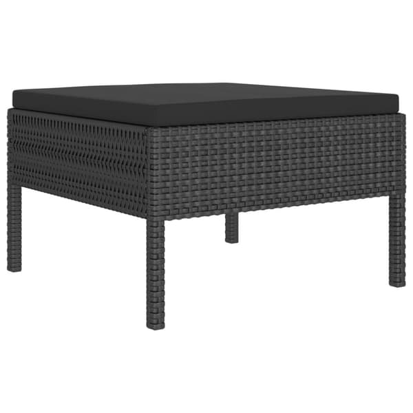 The Living Store Loungegrupp för trädgården med dynor 2 delar konstrotting svart - Utemöbelgrupper