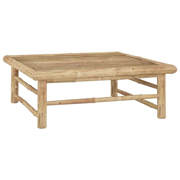 The Living Store Loungegrupp för trädgården med gräddvita dynor 6 delar bambu - Utemöbelgrupper