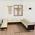 Miniatyrbillede 2 af 10: The Living Store loungesæt til haven 12 dele med hynder polyrattan sort -  Havemøbelsæt