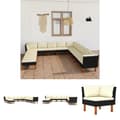 Miniatyrbillede 1 af 10: The Living Store loungesæt til haven 12 dele med hynder polyrattan sort -  Havemøbelsæt