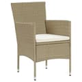Miniatyrbillede 5 af 10: The Living Store spisebordssæt til haven 11 dele polyrattan beige -  Havemøbelsæt