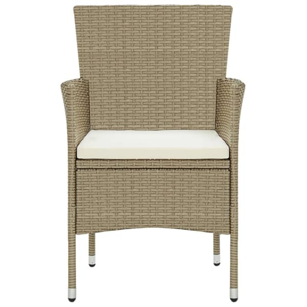 The Living Store spisebordssæt til haven 11 dele polyrattan beige - Havemøbelsæt