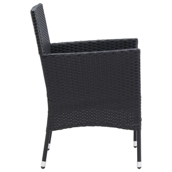 The Living Store spisebordssæt til haven 7 dele med hynder polyrattan sort - Havemøbelsæt
