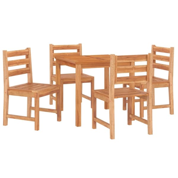 The Living Store Matgrupp för trädgården 5 delar massiv teak -  Utemöbelgrupper