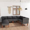 Pikkukuva 2 / 10: The Living Store 8-osainen Puutarhasohvasarja tyynyillä polyrottinki harmaa -  Ulkokalustesarjat