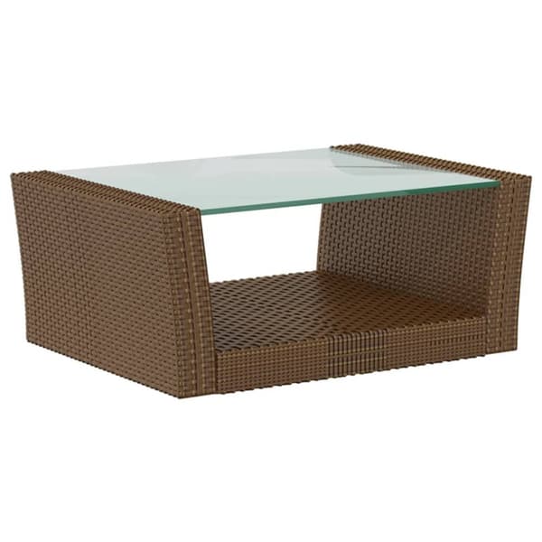 The Living Store Loungegrupp med dynor 8 delar konstrotting brun -  Utemöbelgrupper