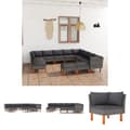 Miniatyrbillede 1 af 10: The Living Store loungesæt til haven 12 dele med hynder polyrattan grå -  Havemøbelsæt