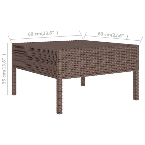 The Living Store loungesæt til haven 6 dele med hynder polyrattan brun -  Havemøbelsæt