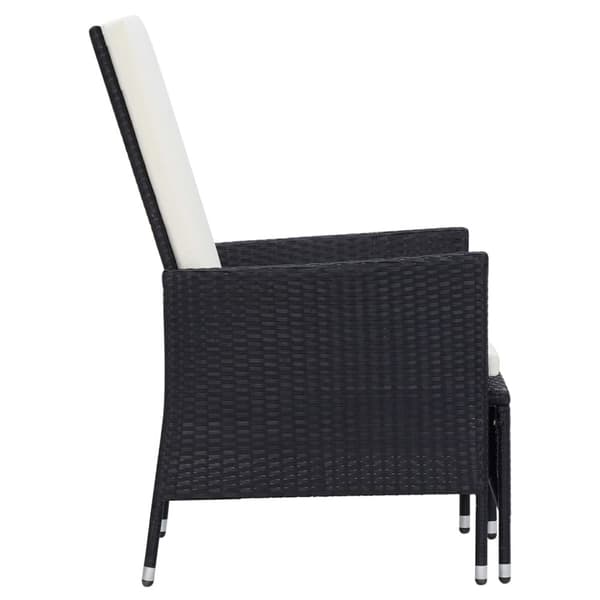 The Living Store loungesæt til haven 2 dele med hynder polyrattan sort - Havemøbelsæt