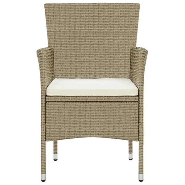 The Living Store 11-osainen Ulkoruokailuryhmä polyrottinki beige - Ulkokalustesarjat