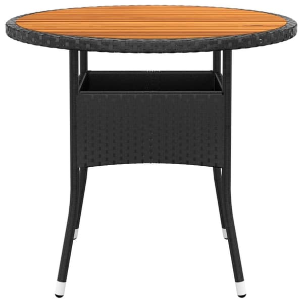 The Living Store Matgrupp för trädgården 3 delar konstrotting svart - Utemöbelgrupper