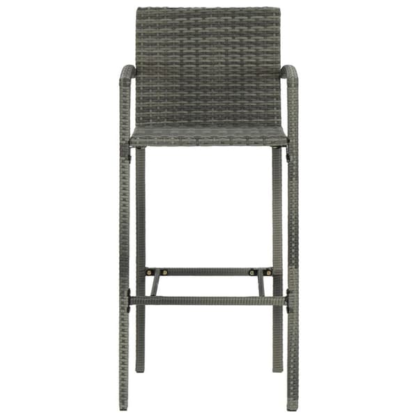 The Living Store udendørs barsæt 5 dele med armlæn polyrattan grå - Havemøbelsæt
