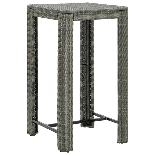 The Living Store udendørs barsæt 5 dele med armlæn polyrattan grå - Havemøbelsæt