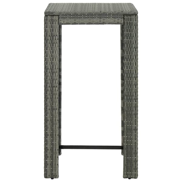 The Living Store udendørs barsæt 5 dele med armlæn polyrattan grå - Havemøbelsæt
