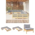 Pikkukuva 1 / 10: The Living Store 13-osainen Puutarhasohvasarja harmaat tyynyt mänty -  Ulkokalustesarjat