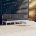 Miniatyrbillede 2 af 11: The Living Store loungesæt til haven 4 dele med antracitgrå hynder fyrretræ -  Havemøbelsæt