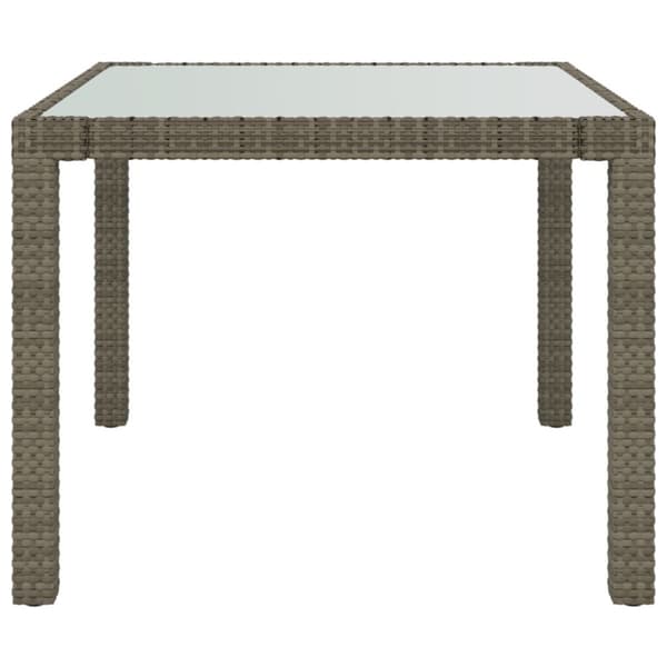 The Living Store udendørs spisebordssæt 3 dele med hynder polyrattan grå - Havemøbelsæt