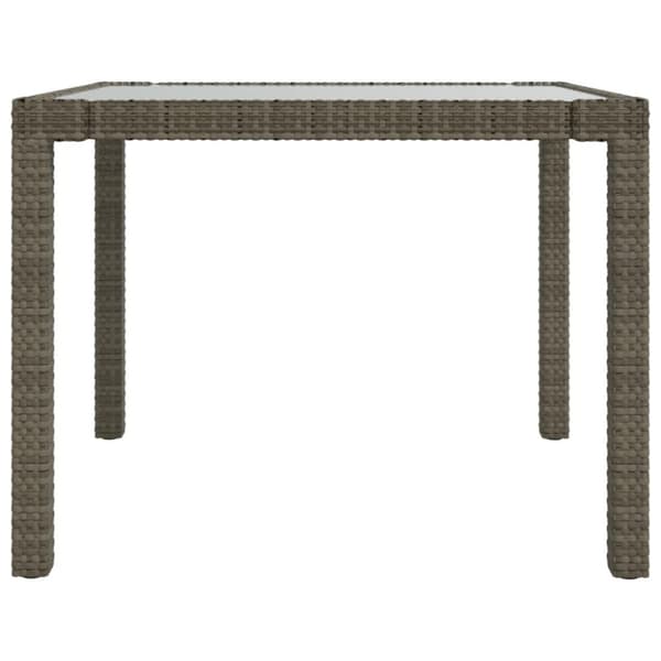 The Living Store udendørs spisebordssæt 3 dele med hynder polyrattan grå - Havemøbelsæt