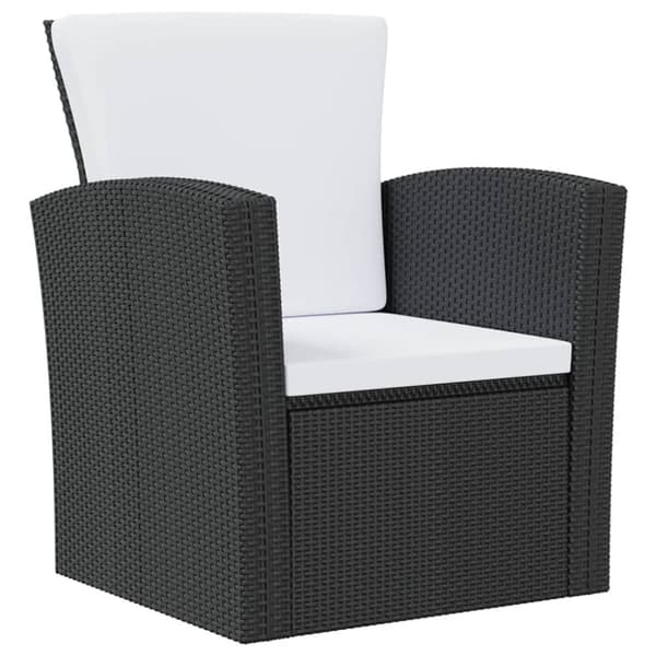 The Living Store Loungegrupp med dynor 16 delar konstrotting svart -  Utemöbelgrupper