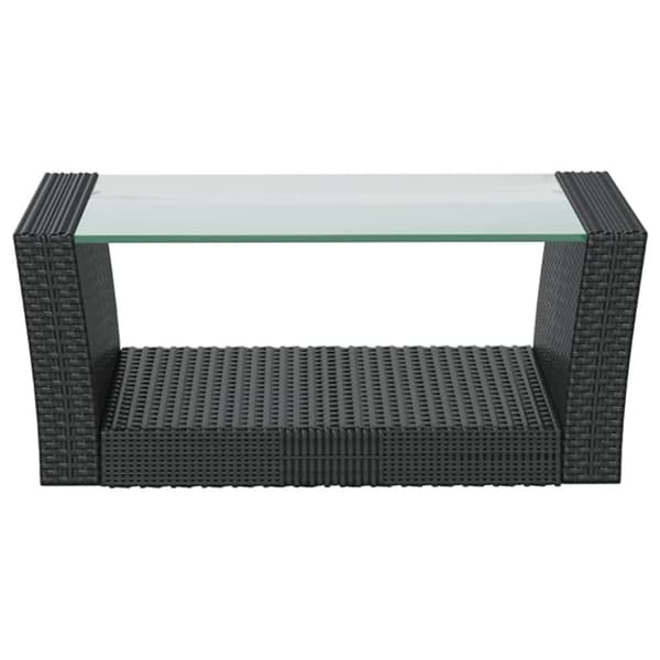 The Living Store Loungegrupp med dynor 16 delar konstrotting svart -  Utemöbelgrupper