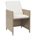 Miniatyrbillede 5 af 10: The Living Store spisebordssæt til haven 9 dele med hynder polyrattan beige -  Havemøbelsæt